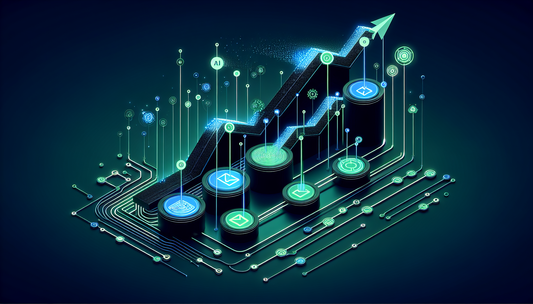 AI email marketing dashboard showing lead generation metrics for a landscaping company