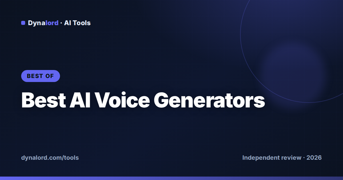 Cover for Best AI Voice Generators in 2026 (Tested & Ranked)